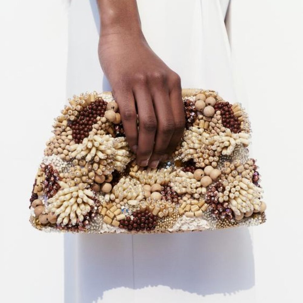 ZARA BEADED BAG - Picture 1 of 8